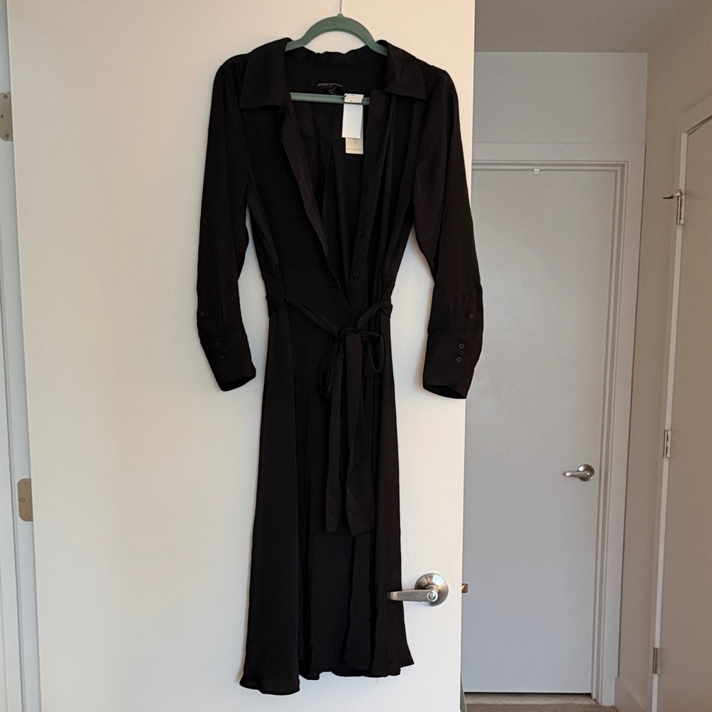 Banana Republic Black Long Sleeve Dress